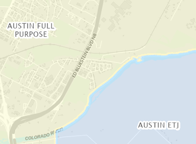 Map showing Austin Energy jurisdictions labels