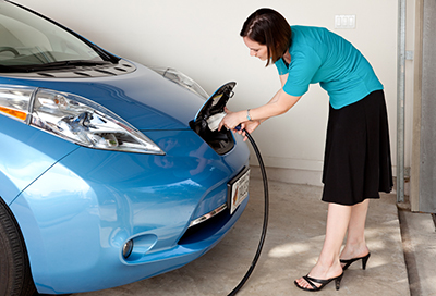 EV car charging station garage